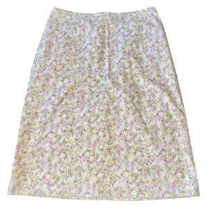 GAP Floral Midi Skirt in Cream with Pink and Yellow Flowers